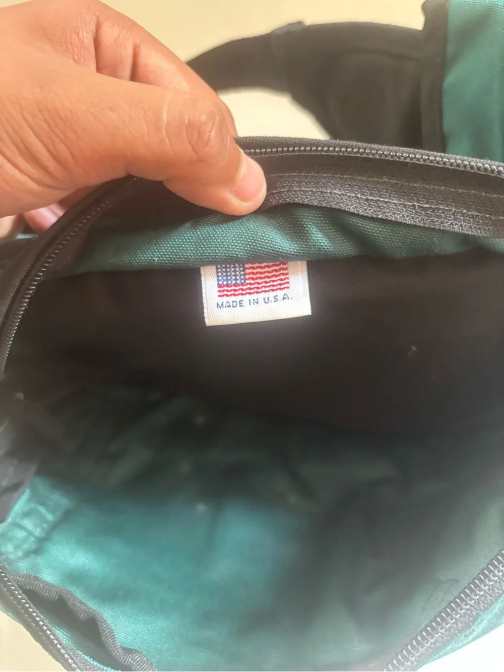 vintage green L.L. Bean 3-in-1 Cordura nylon lumbar fanny pack